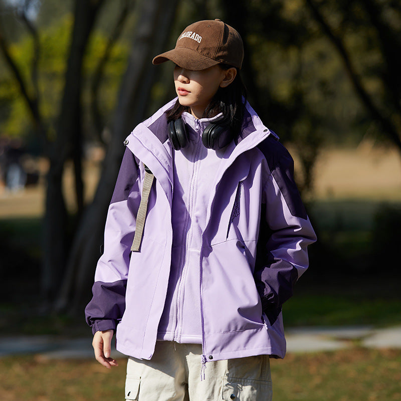Damska two-layer softshellowa outdoor kurtka z removable polarowa inner layer i hood Lumaza