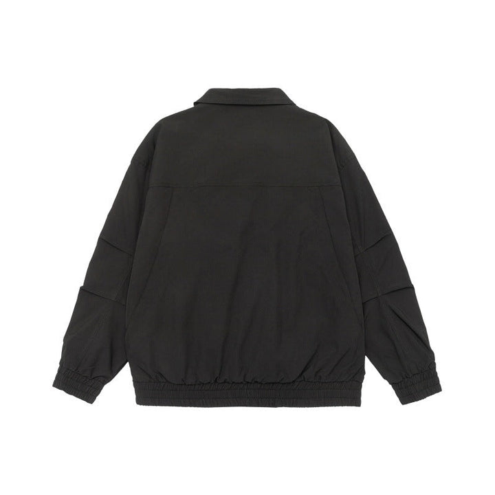 Unisex Oversize Bluzon Kurtka z Kołnierz koszulowy i Elastyczny Waistband