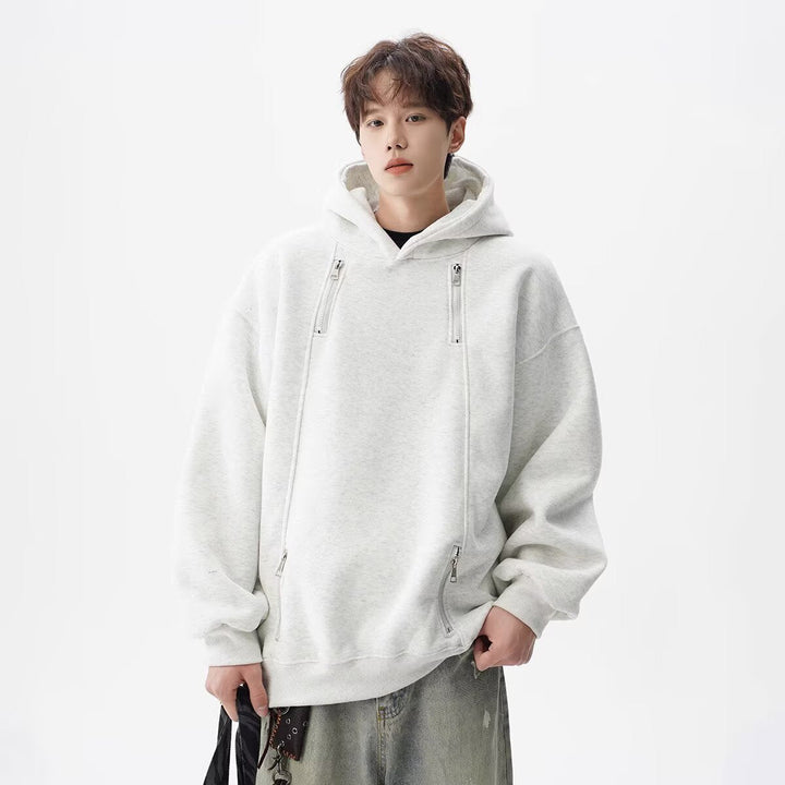 Męska Miejski Oversize Bluza z kapturem z Zippers