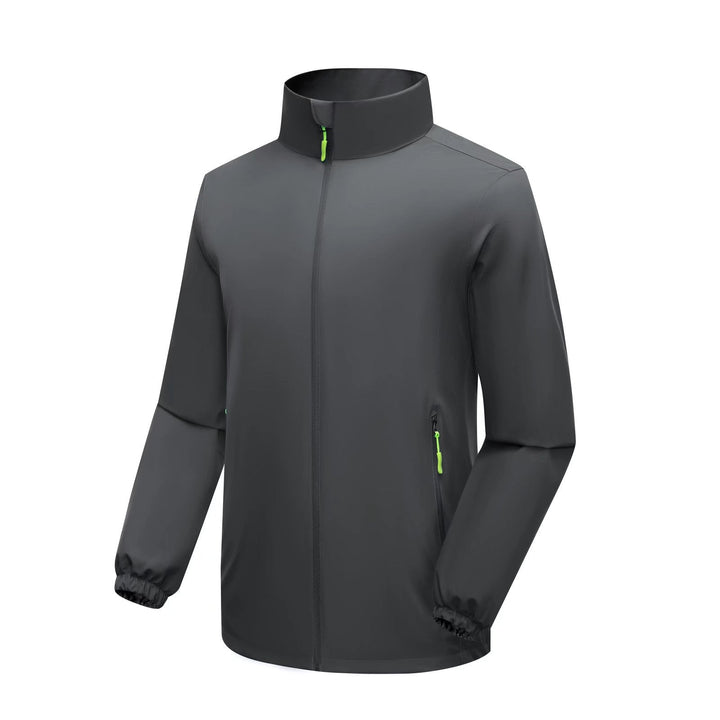 Męski Lekki Softshell Rain Kurtka z High Stójka i Wiatroszczelny Microfiber Zewnętrzna warstwa