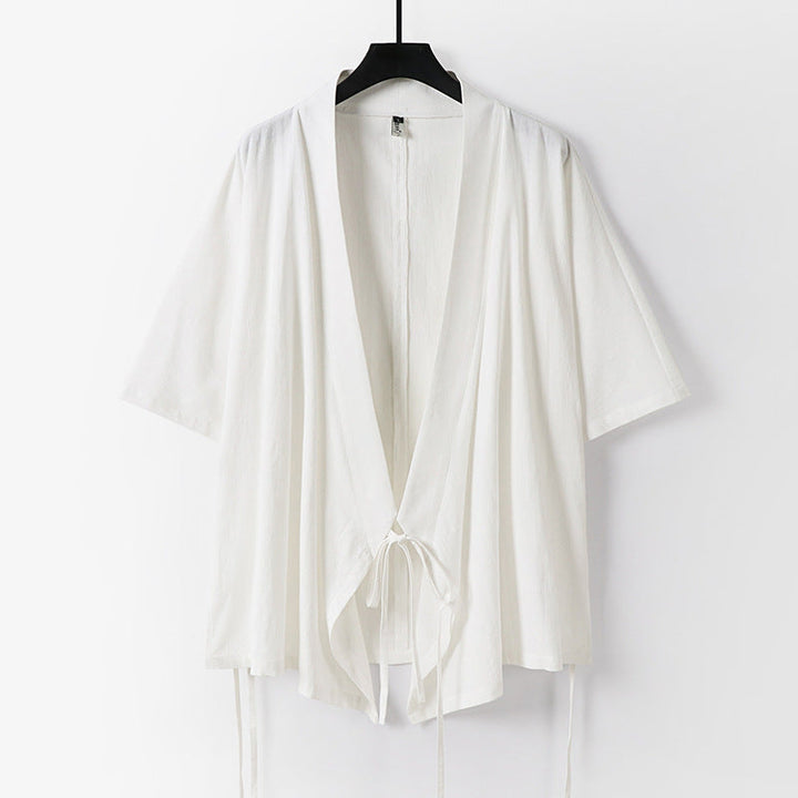 Damska luźnaly falling kimono kurtka z wiązanym paskiem Lumaza