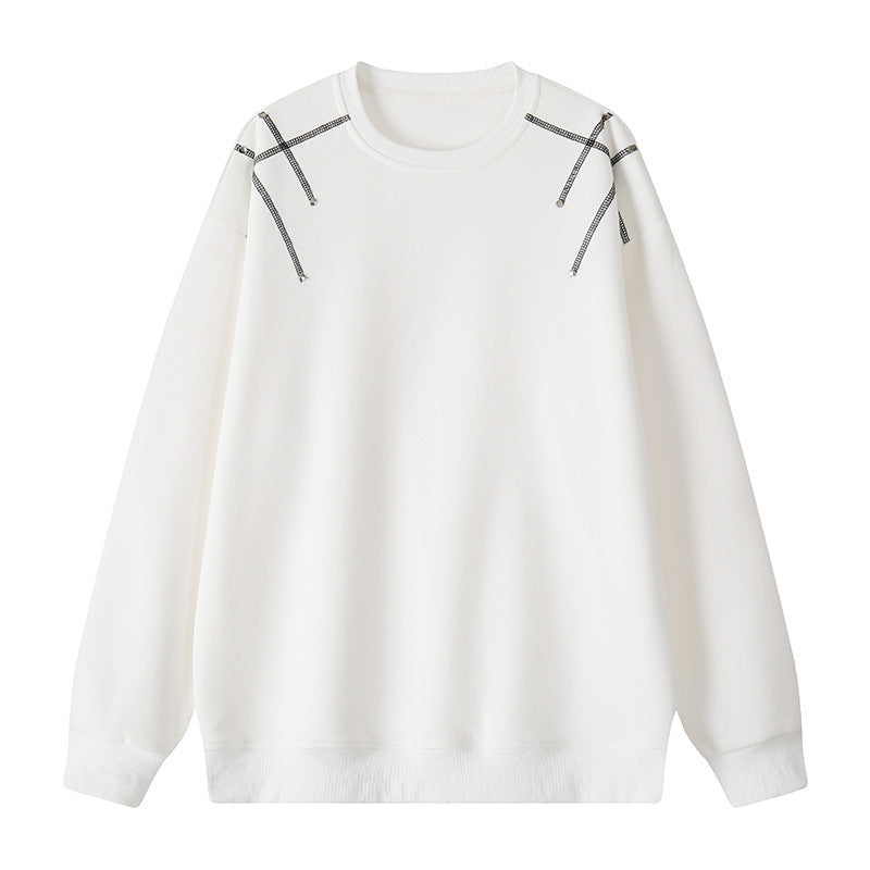 Męska oversize bluza wykonana z bawełna mieszanka z visible ozdobny szwy na shoulders