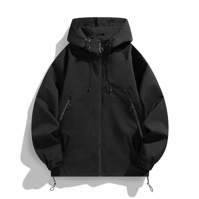 Męska Technical Wwd i Water Repellent kapturemed kurtka z regulowany dół