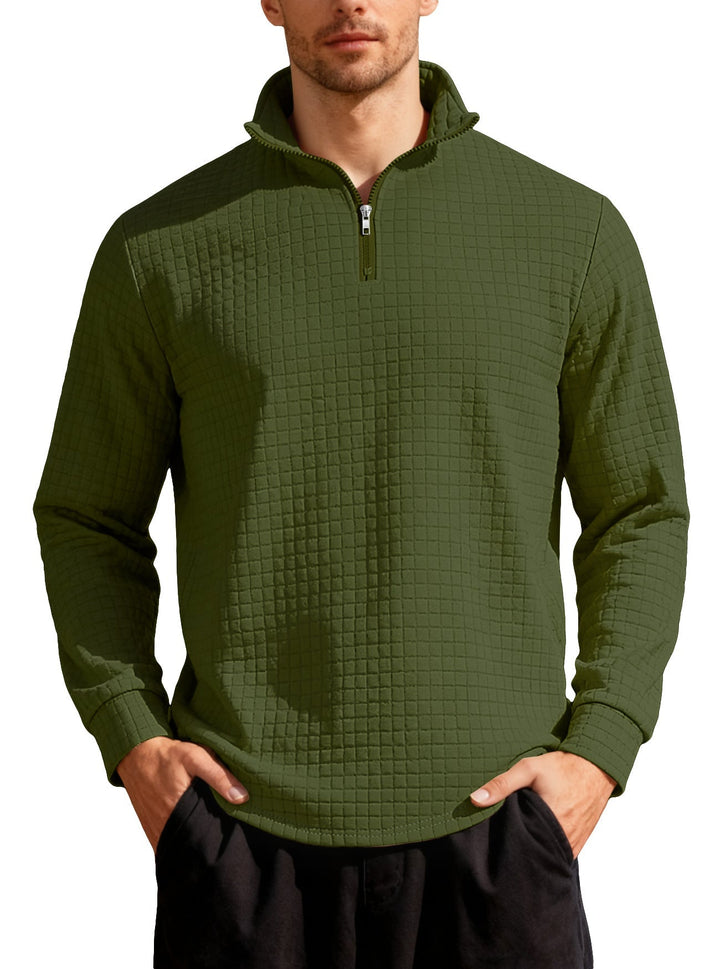 Męska Nano Square Strukturalny Komfort Half Zamek Sweter z Stójka i Jasny Padding