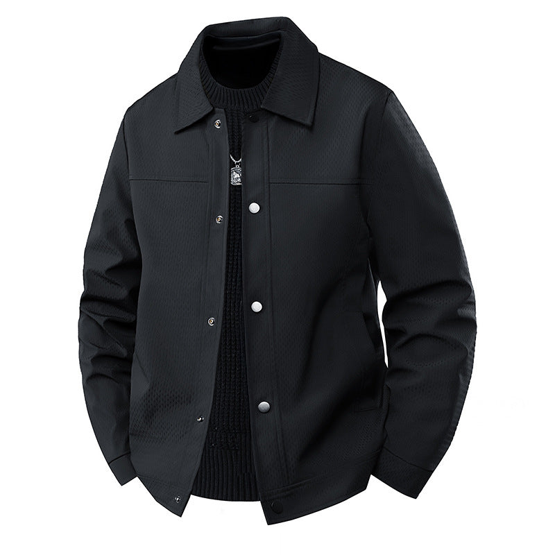 Męski Light Transitional Kurtka w Roboczy Styl z Microstructured Twill Stylizacja i Snap Guzik Placket