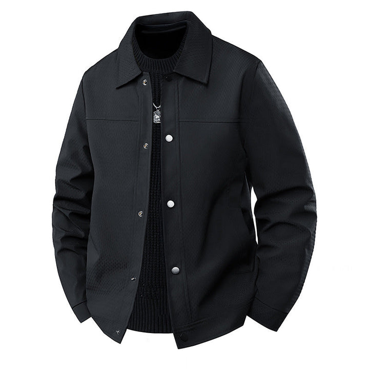 Męski Light Transitional Kurtka w Roboczy Styl z Microstructured Twill Stylizacja i Snap Guzik Placket