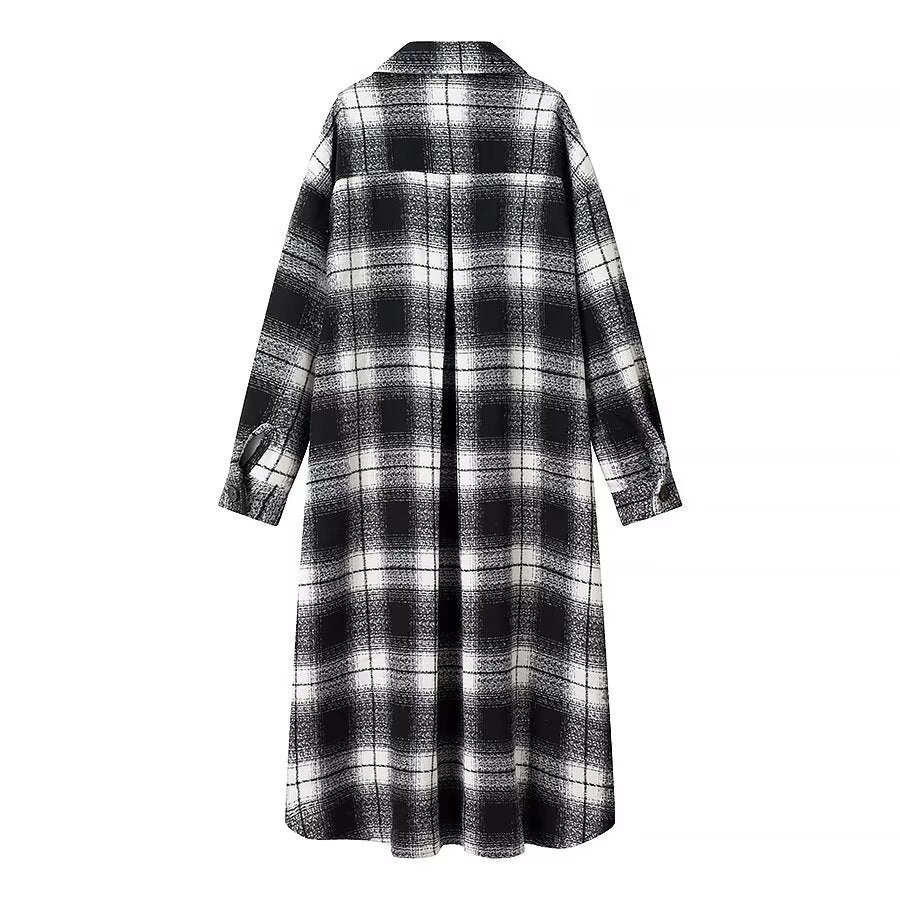 Damska długaline Check Overshirt z oversize Cut i klapką kieszeniami Lumaza