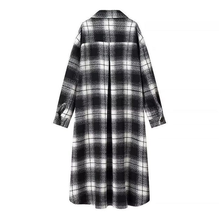 Damska długaline Check Overshirt z oversize Cut i klapką kieszeniami Lumaza