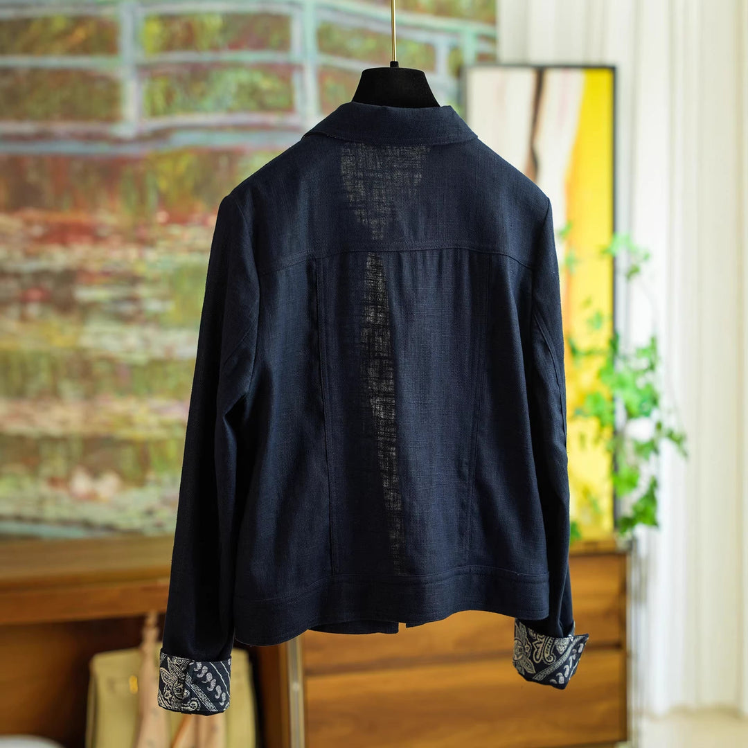 Damska Fashionable Cotton kurtka z Asymmetrical kołnierzem Lumaza
