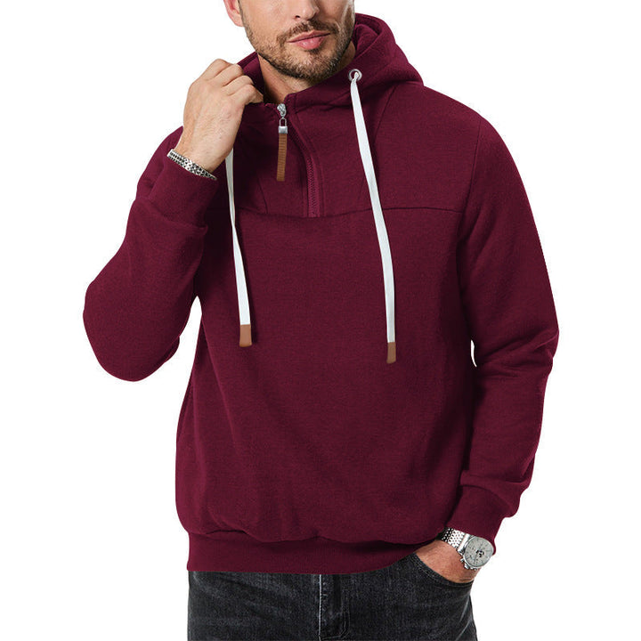 Męska nano sweat krótki zamek z textured interior, regulowany kaptur i szeroki prążkowany Dół