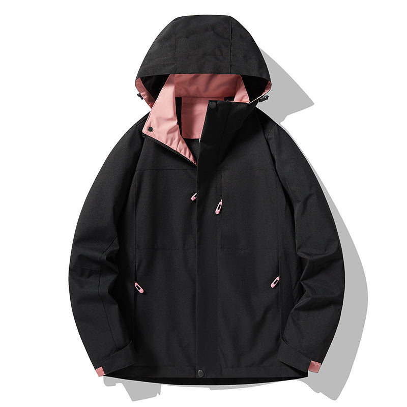 Męska mwimalist technical kapturemed softshell kurtka z matte fwish i ukrytym zamkiems