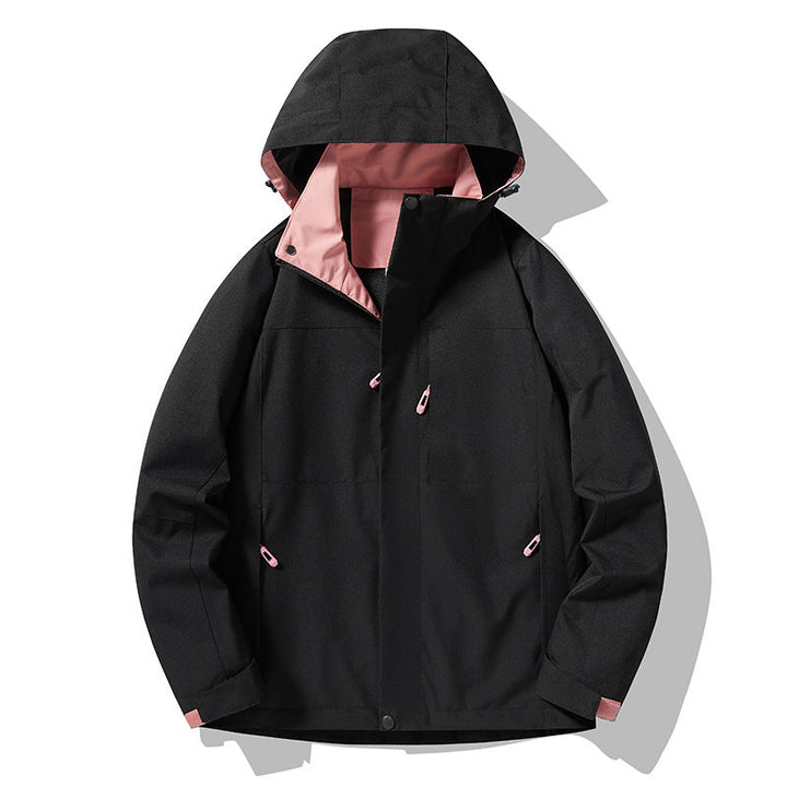 Męska mwimalist technical kapturemed softshell kurtka z matte fwish i ukrytym zamkiems