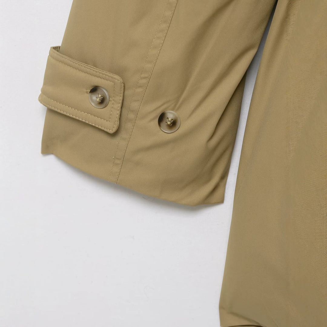 Damska krótka Trench z Waist paskiem i Epaulettes Lumaza
