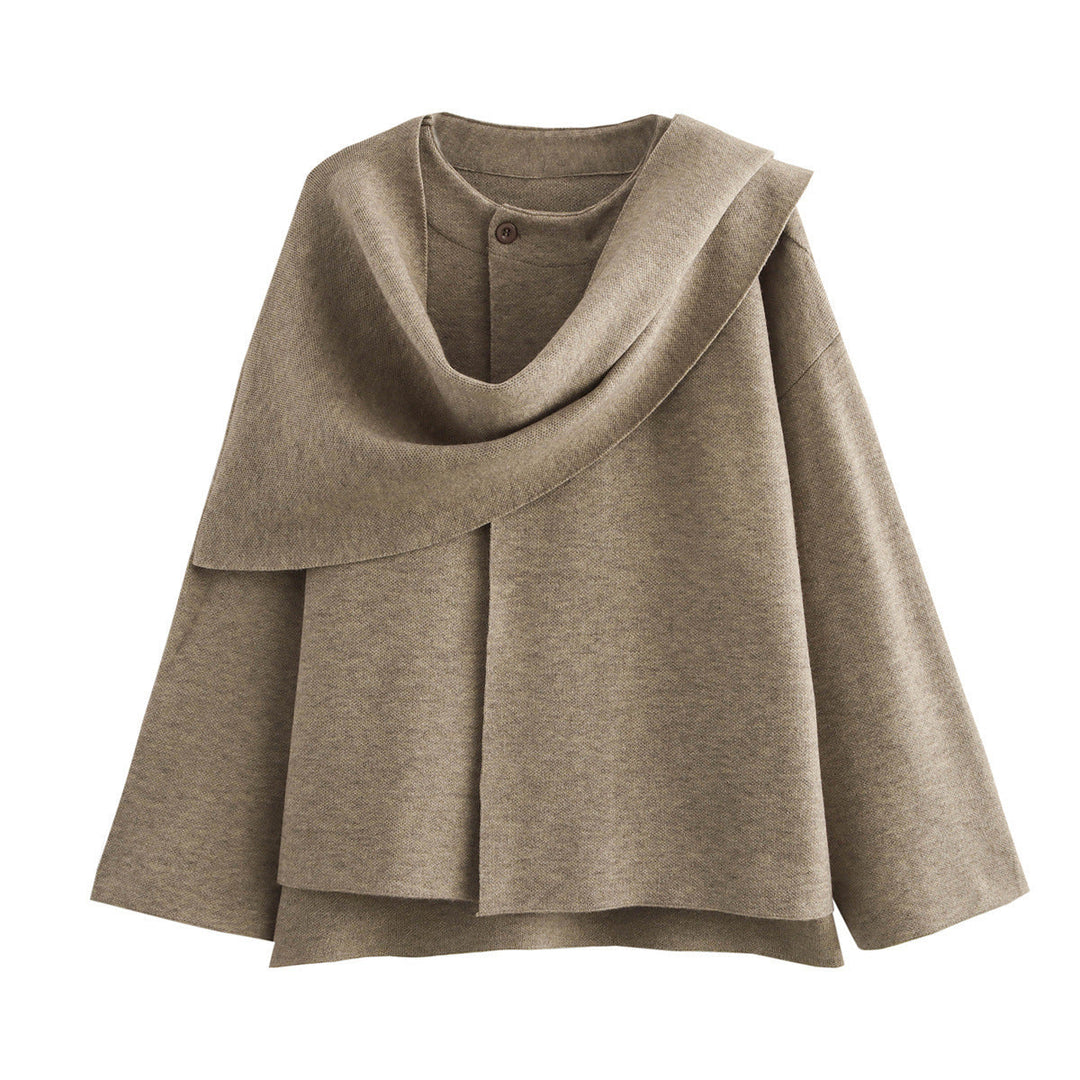 Damskie asymmetrical poncho-like kurtka wykonana z miękki Materiał
