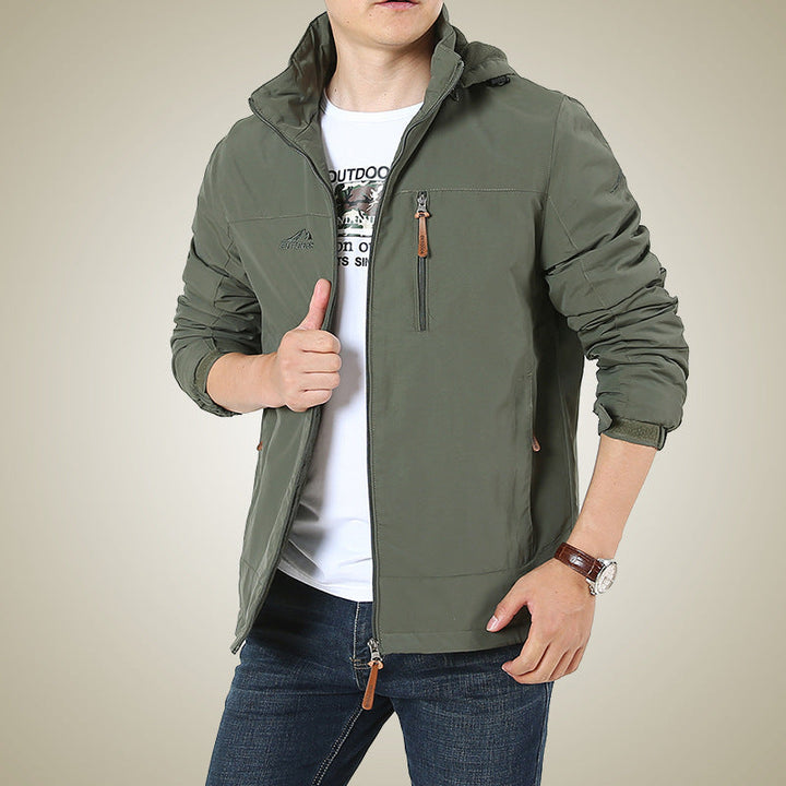 Męski Oddychający Minimalist Softshell Kurtka field z Stand-up Kołnierz i Chest Zamek