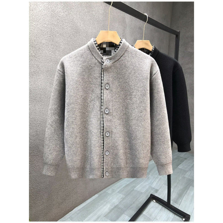 Męska Sweter Kurtka z Stójka