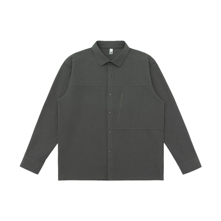 Unisex Oversize Kurtka koszulowa w Utility Styl z ukryty nap listwa i diagonal zamek kieszeń