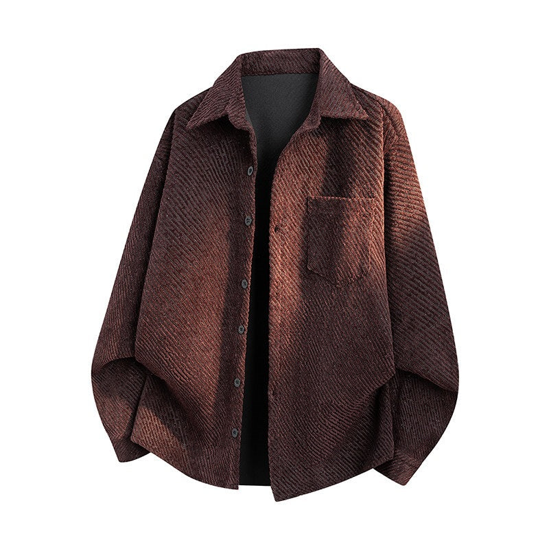 Damska oversize Texture koszulowa kurtka z Diagonal Structure i Chest Pocket Lumaza