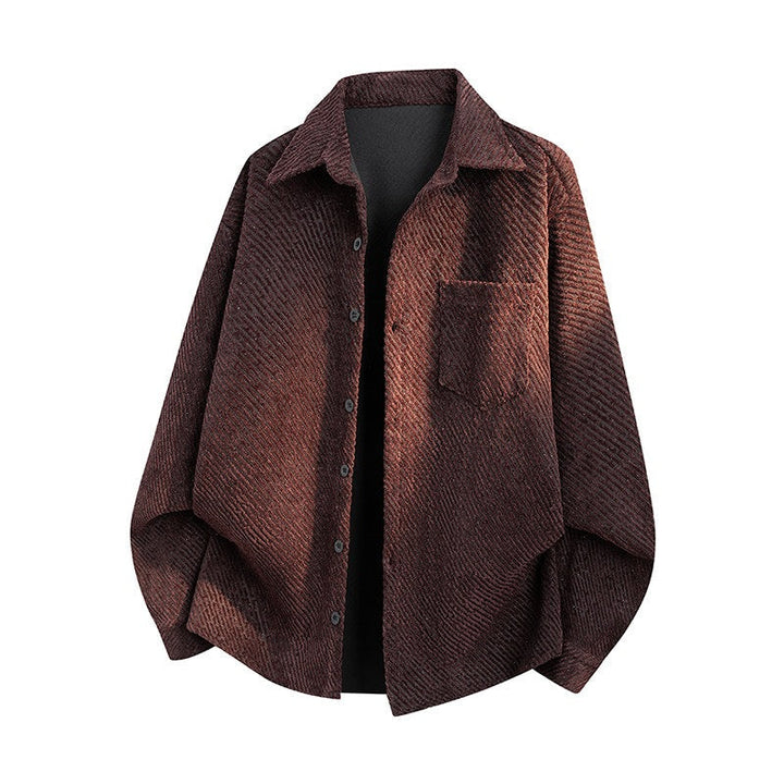 Damska oversize Texture koszulowa kurtka z Diagonal Structure i Chest Pocket Lumaza