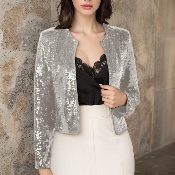 Elegancka Glitter Kurtka Damska Evening