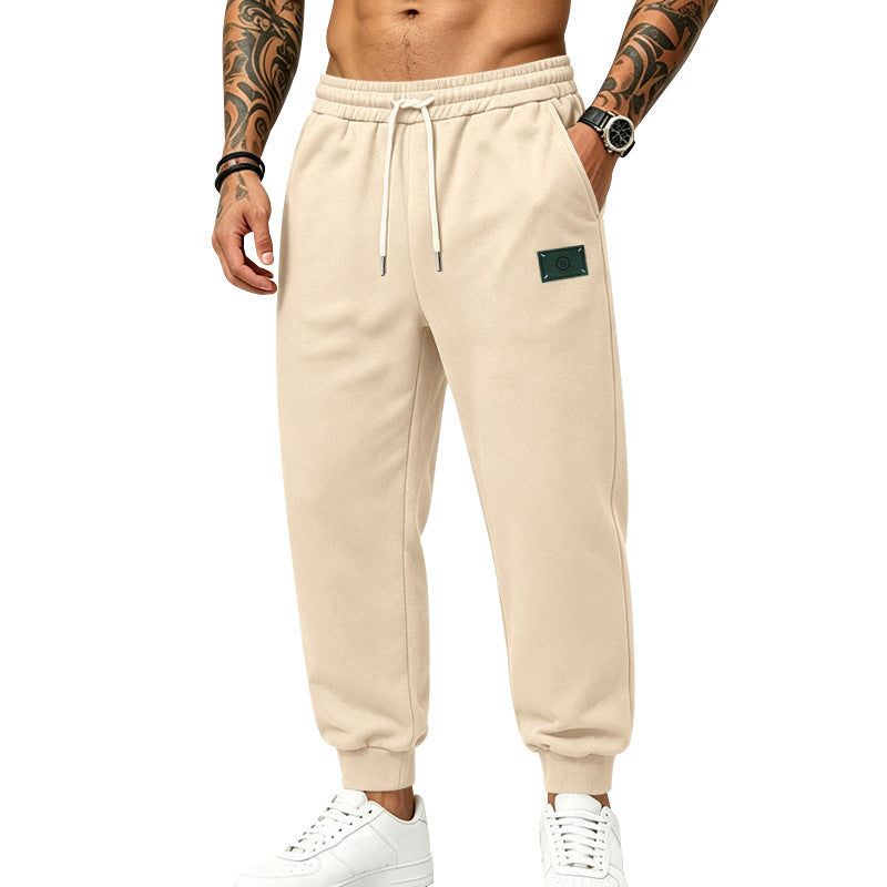 Męska casually Krój sweat jogging spodnie z elastyczny waistband, ściągacz, i Mankiety