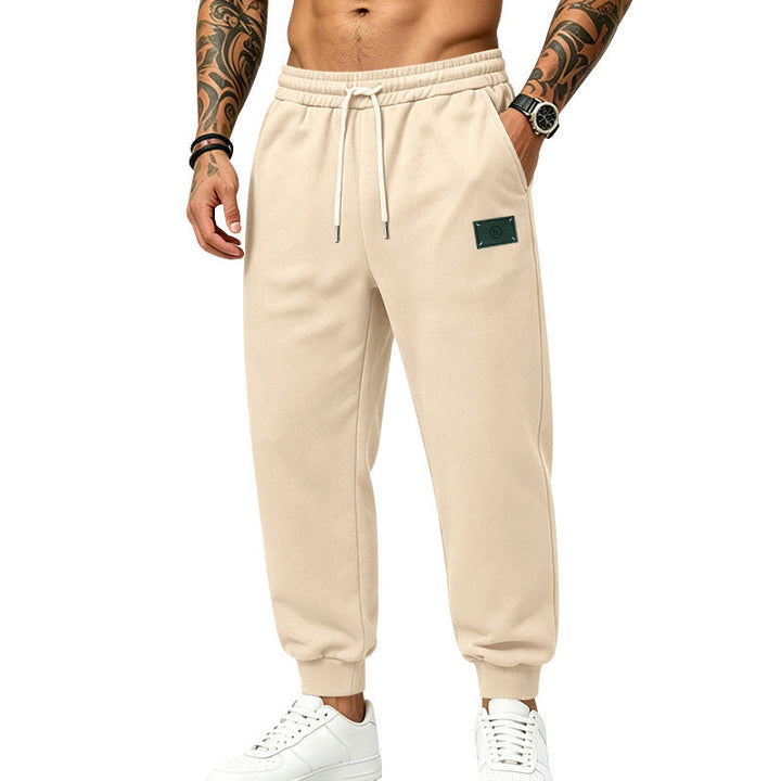Męska casually Krój sweat jogging spodnie z elastyczny waistband, ściągacz, i Mankiety