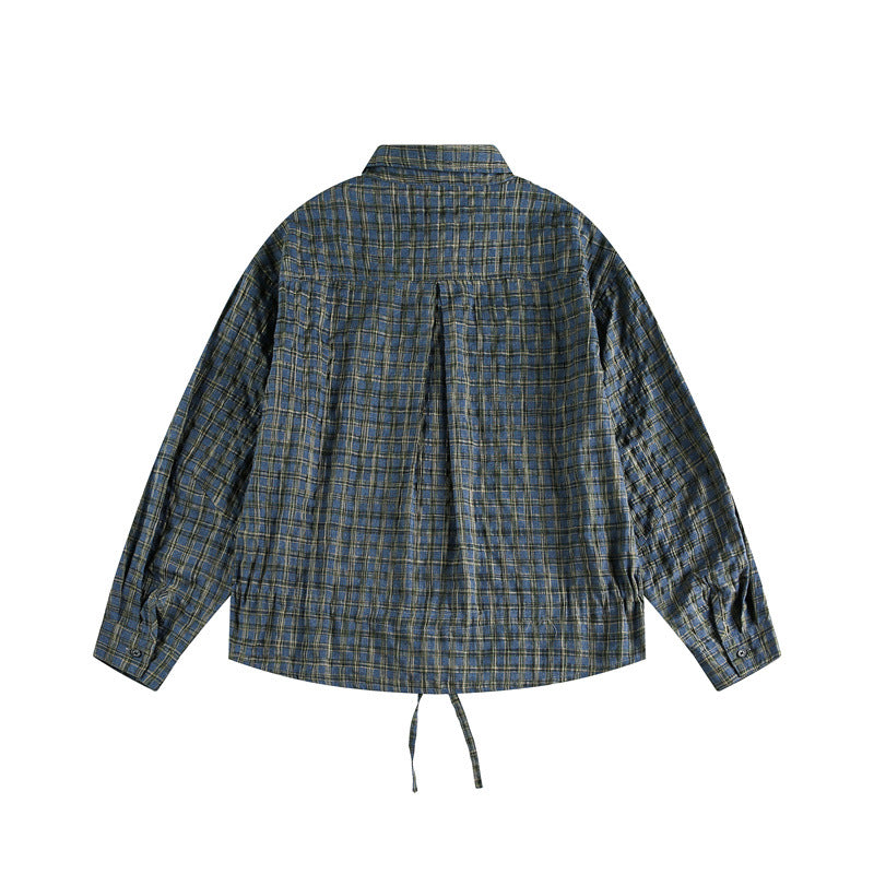 Unisex W kratę Overshirt z Ściągacz Dół i Ukryty Listwa guzikowa
