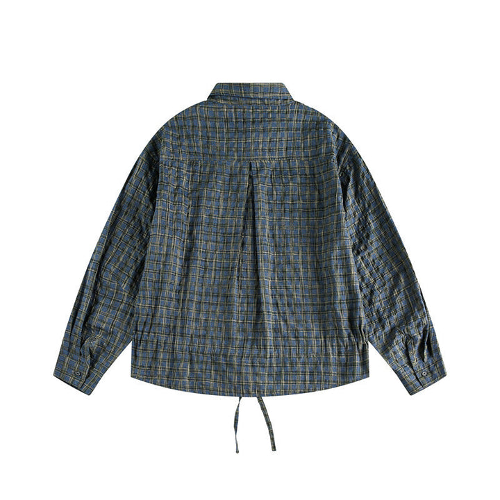 Unisex W kratę Overshirt z Ściągacz Dół i Ukryty Listwa guzikowa