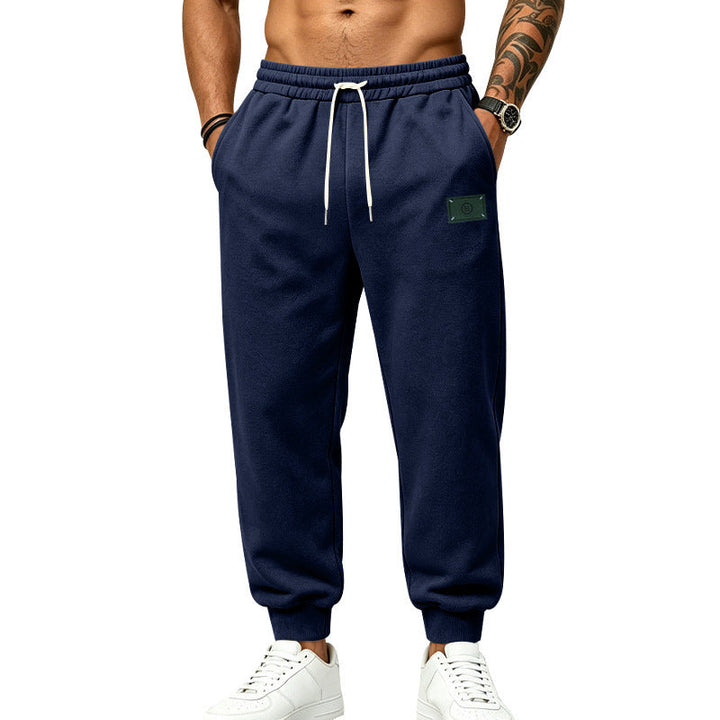 Męska casually Krój sweat jogging spodnie z elastyczny waistband, ściągacz, i Mankiety