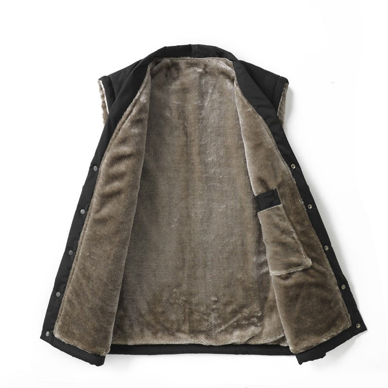 Kamizelka ocieplana męska z praktycznymi kieszeniami - na zatrzaski na sezon przejściowy