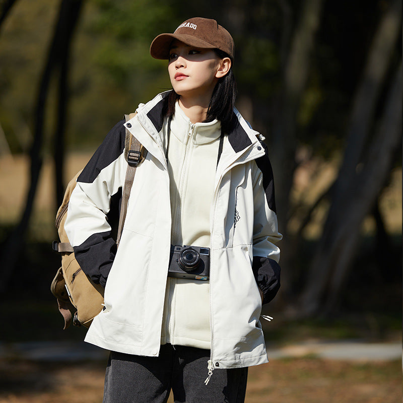 Damska two-layer softshellowa outdoor kurtka z removable polarowa inner layer i hood Lumaza