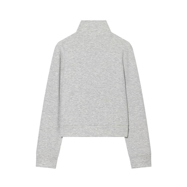 Damska krótka Sweat kurtka in Military Look z ze stójką i Decorative guzikami listwą Lumaza