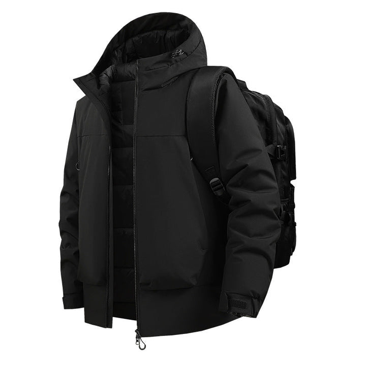 Męska miejski termiczny parka z 2-warstwa wsert i backpack-friendly krój