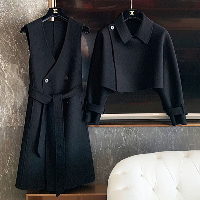 Damska elegancka Transitional kurtka z Waist paskiem Drune