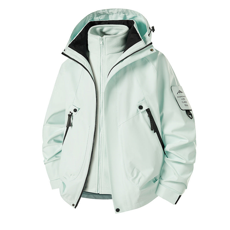 Męski 3-in-1 Softshell Parka z odpinany polar wewnętrzny kurtka i technical kaptur