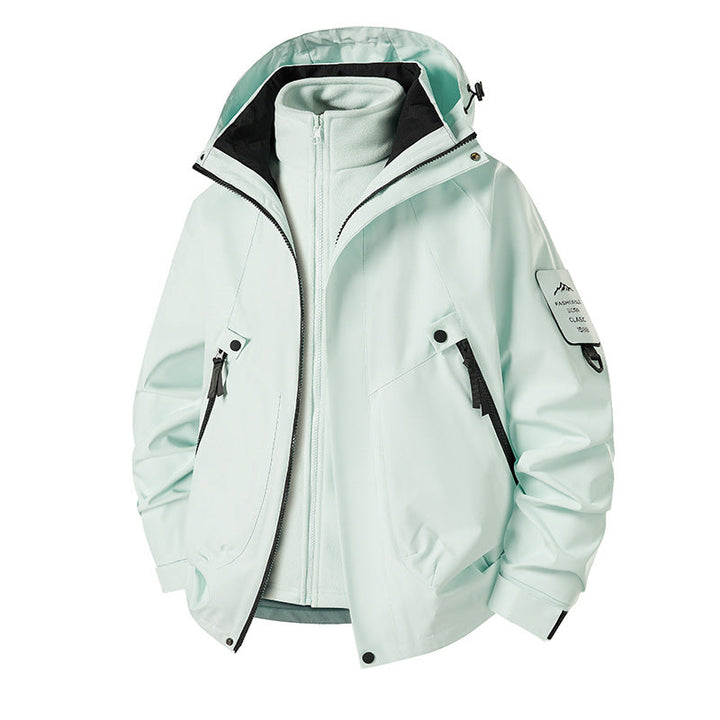 Męski 3-in-1 Softshell Parka z odpinany polar wewnętrzny kurtka i technical kaptur