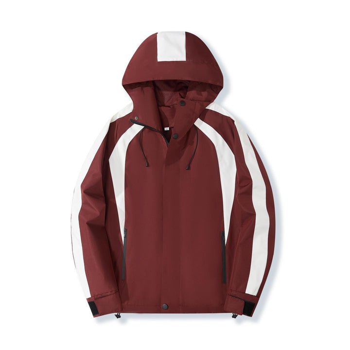 Damska lekka z kapturem Rain kurtka z kontrastowy Stripes i Mesh Lining Lumaza