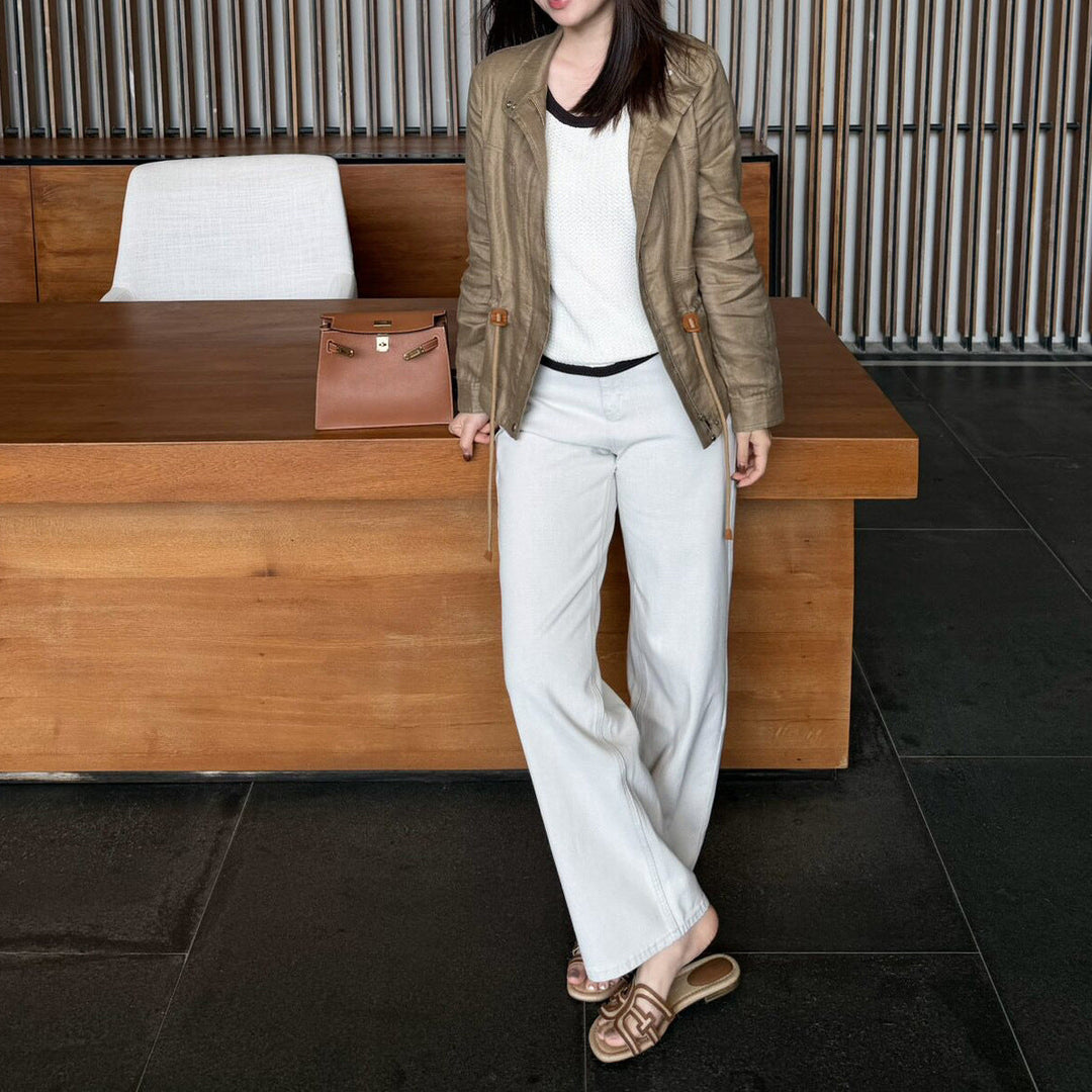 Damska elegancka transitional kurtka z wysokim kołnierzem Drune 1789268837