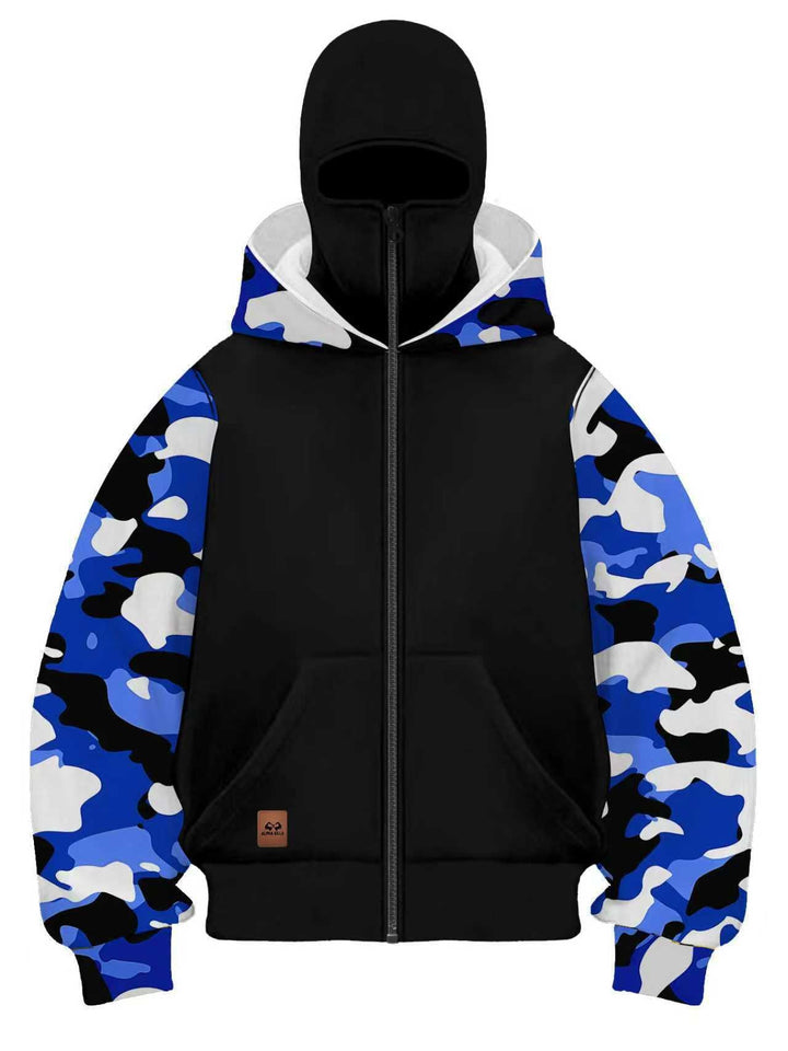 Męska Modny Camouflage Bluza z kapturem