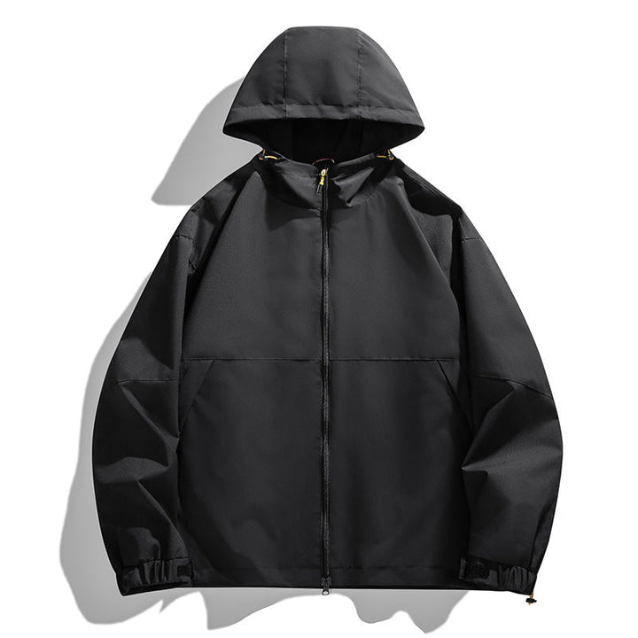 Męska lekka miejski softshell kapturemed kurtka z Mwimalist Seam design i ukrytym zamkiem