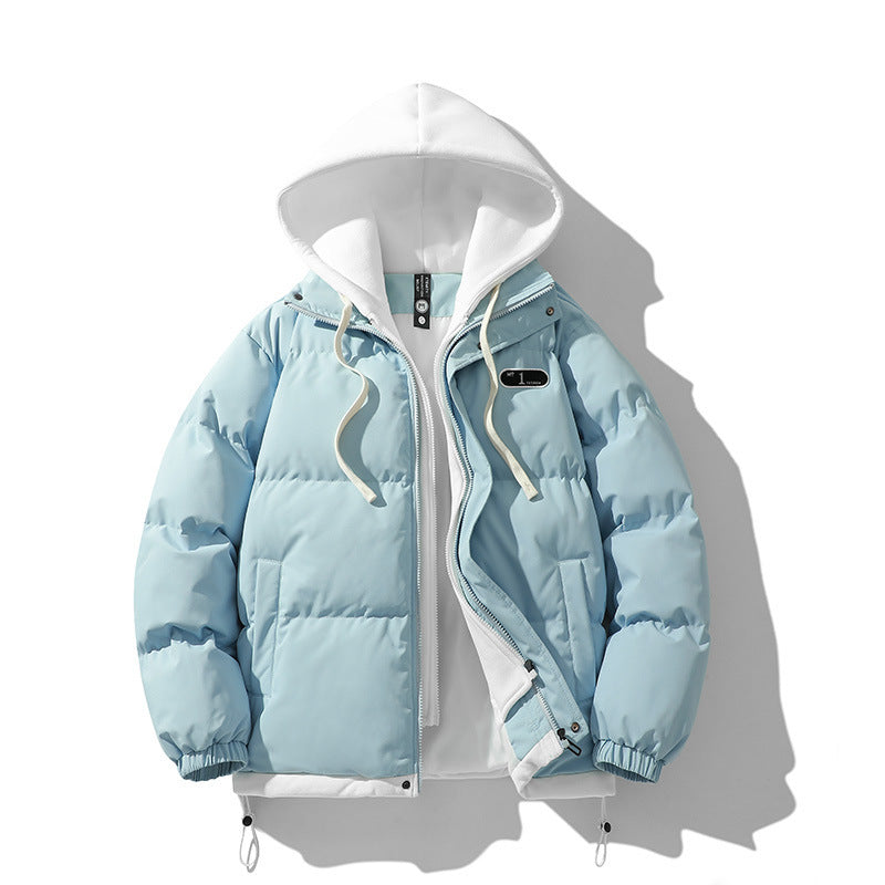 Męska Two-warstwa pikowana kurtka z Removable fleece kapturem i termiczny wsulation