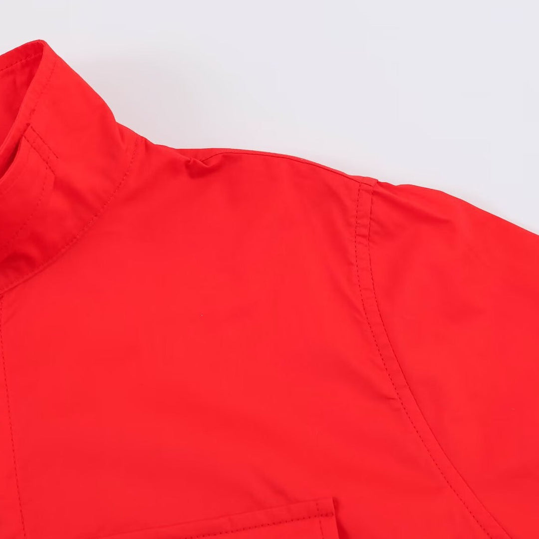 Damskie’s Oversize Kurtka koszulowa z Stójka i Patch Kieszenie na piersi