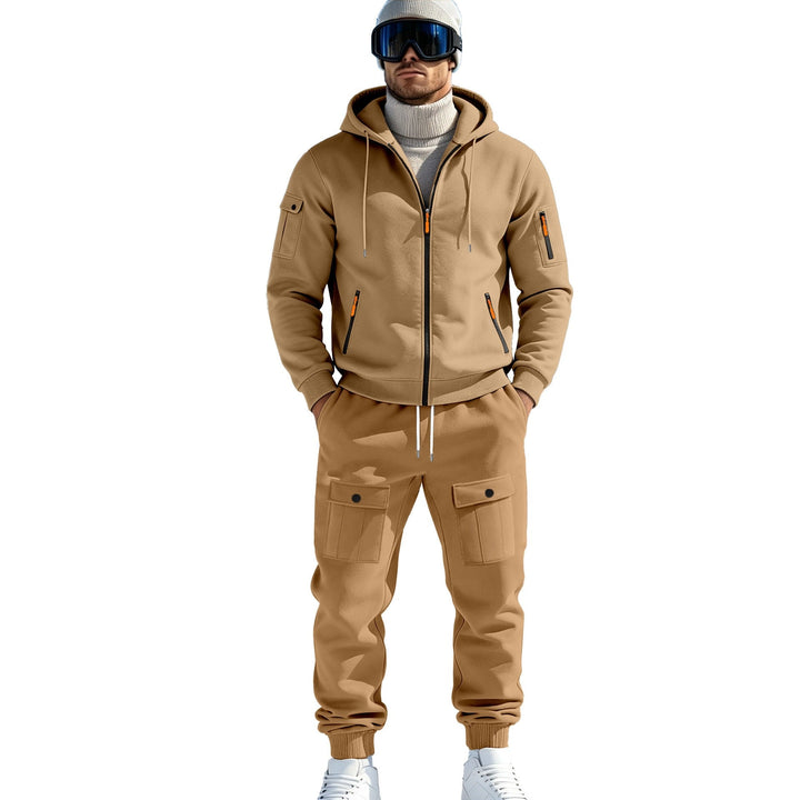 Męska Komfort Polar Bluza z kapturem z Zamek, Kaptur, i Utility Arm Kieszeń