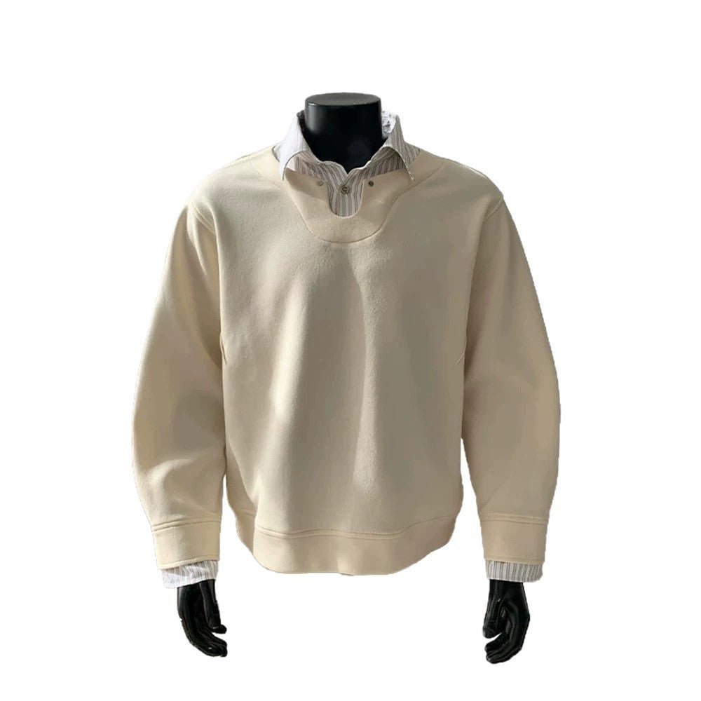 Męska Oversize Bluza z V-Notch Kołnierz i Drop Shoulder