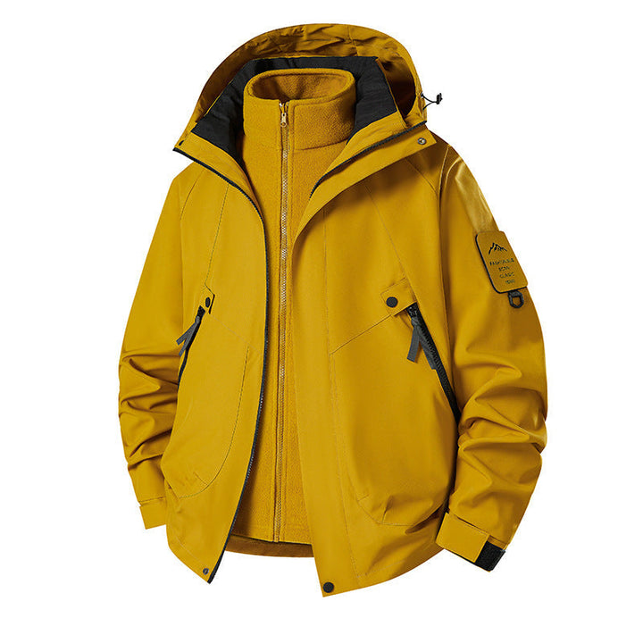 Męski 3-in-1 Softshell Parka z odpinany polar wewnętrzny kurtka i technical kaptur