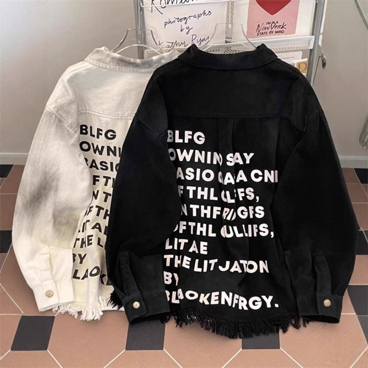 Damska miejska oversize kurtka z Creative Lettering Lumaza