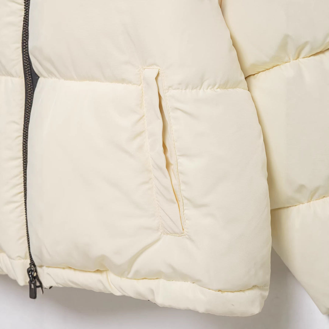 Damska pikowana down kurtka z high ze stójką i removable hood Lumaza