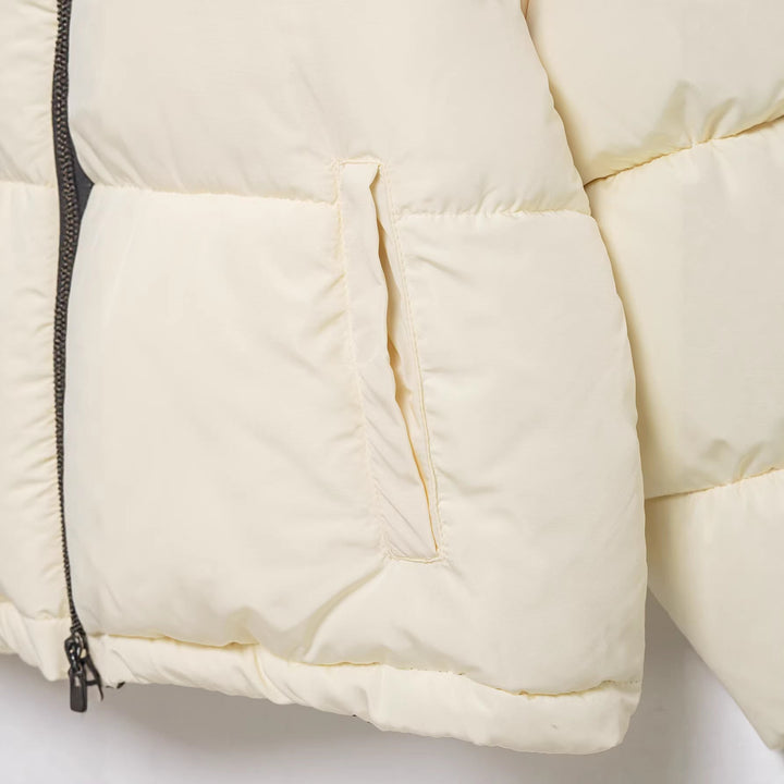 Damska pikowana down kurtka z high ze stójką i removable hood Lumaza