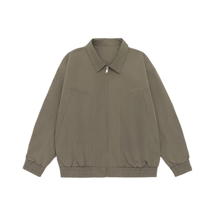 Unisex Oversize Bluzon Kurtka z Kołnierz koszulowy i Elastyczny Waistband