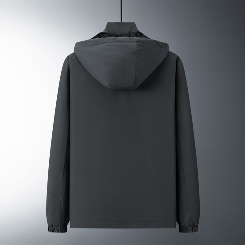 Męska miejski Mwimalist softshell bluza z kapturem kurtka z ukrytym zamkiems i elastycznym dołem